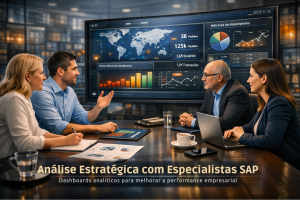 incluir termos como equipe SAP, dashboards analíticos, reunião estratégica, performance corporativa