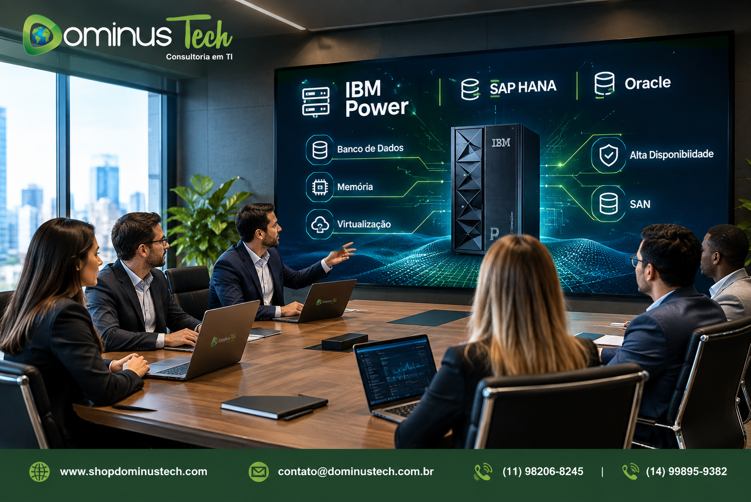 Arquitetura corporativa IBM Power para SAP HANA, Oracle, banco de dados, virtualização e alta disponibilidade